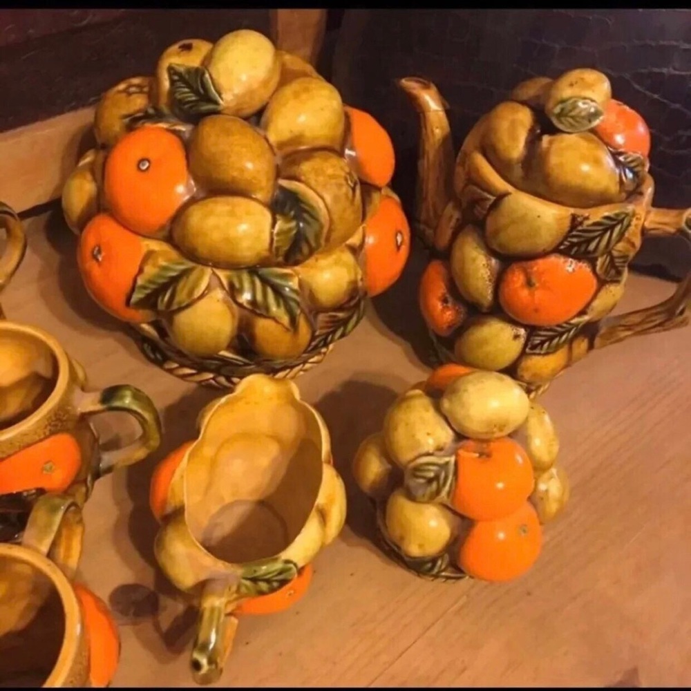 Vintage 1960s Orange Spice Inarco kitchen serving set